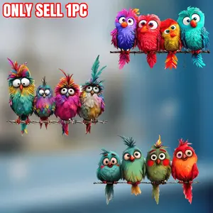 Funny Bird Pattern Car Sticker, Creative Glass Window Decorative Sticker, Vinyl Decals for Car Windows, Glass, Wall, Mirror, Home Decoration