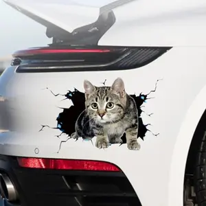 Car Personalized Decoration 3D Cute Cat Head Sticker, Creative Funny Vinyl Car Decal, Unique Vehicle Accessories for Fun and Style
