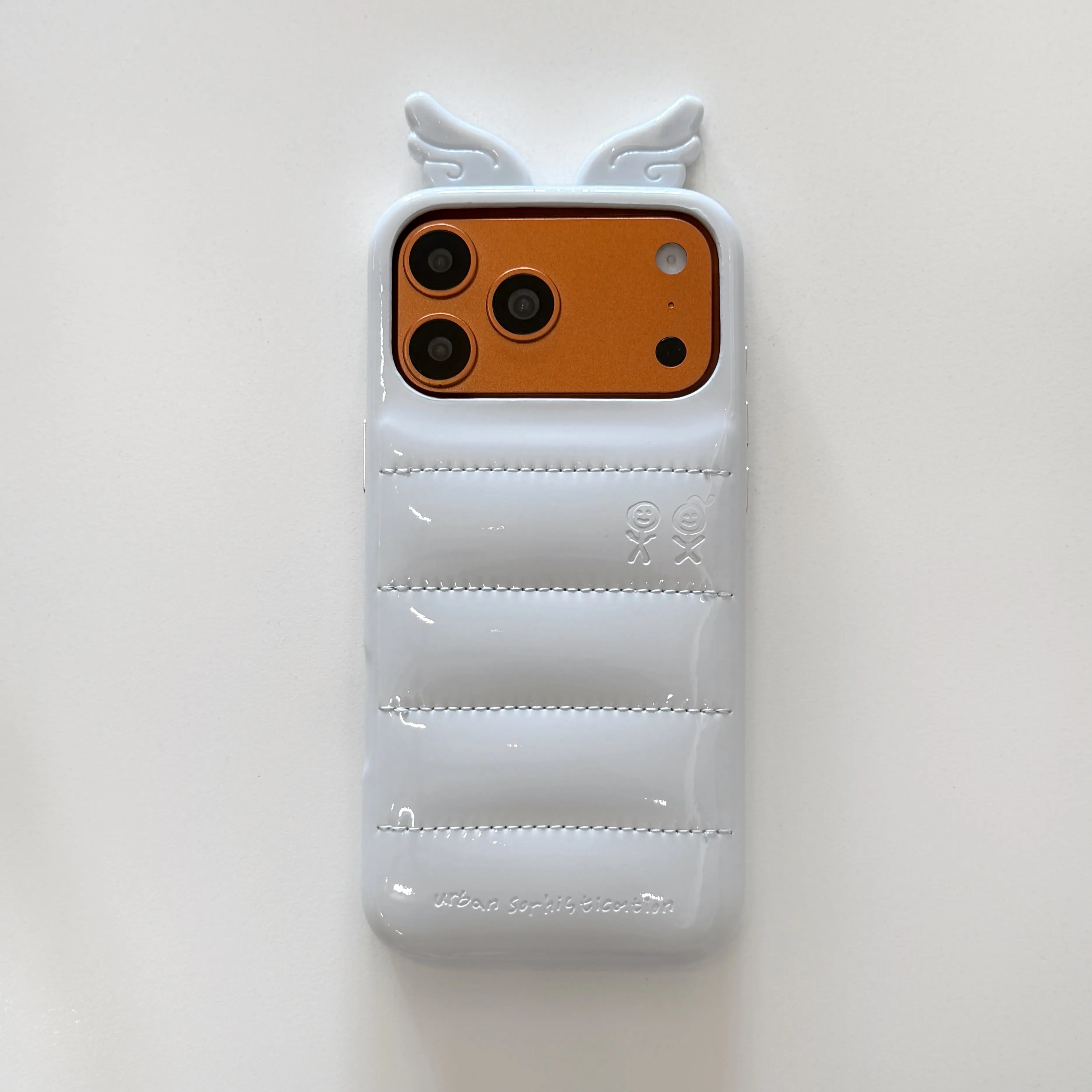 3D Aesthetic Angel Wings Puffer Jacket Cellphone Case - Soft Shell, Shockproof, Glossy Protector Casing for iPhone Series, Girls’ Gifts Smartphone Accessory with Raised Edge, Ideal Birthday Gift