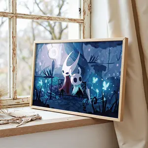 Hollow Knight Poster | Video Game Wall Art | SilkSong Poster| Gamer Room Decor | Game Poster Print | Home Wall Decor | Gift for Gamers,Forest,Blue,Healing,Butterfly