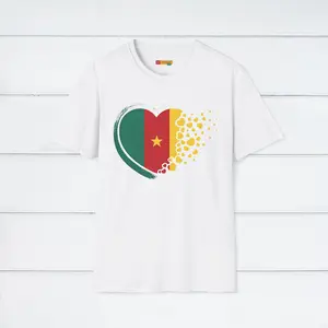 Cameroon Flag Heart T-Shirt - Unique African Heritage - Africa T-Shirt