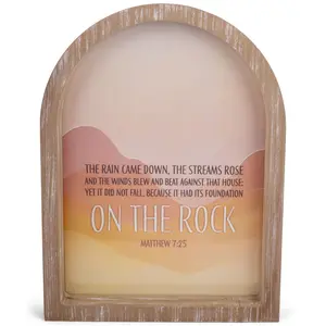 360 Stand Wooden Frame Glass Photo Print - 11x15 In Matt Framed Arch Wall Decor, 360-Degree Rotatable Stand, On-The-Rock Design Home Decor Accessory