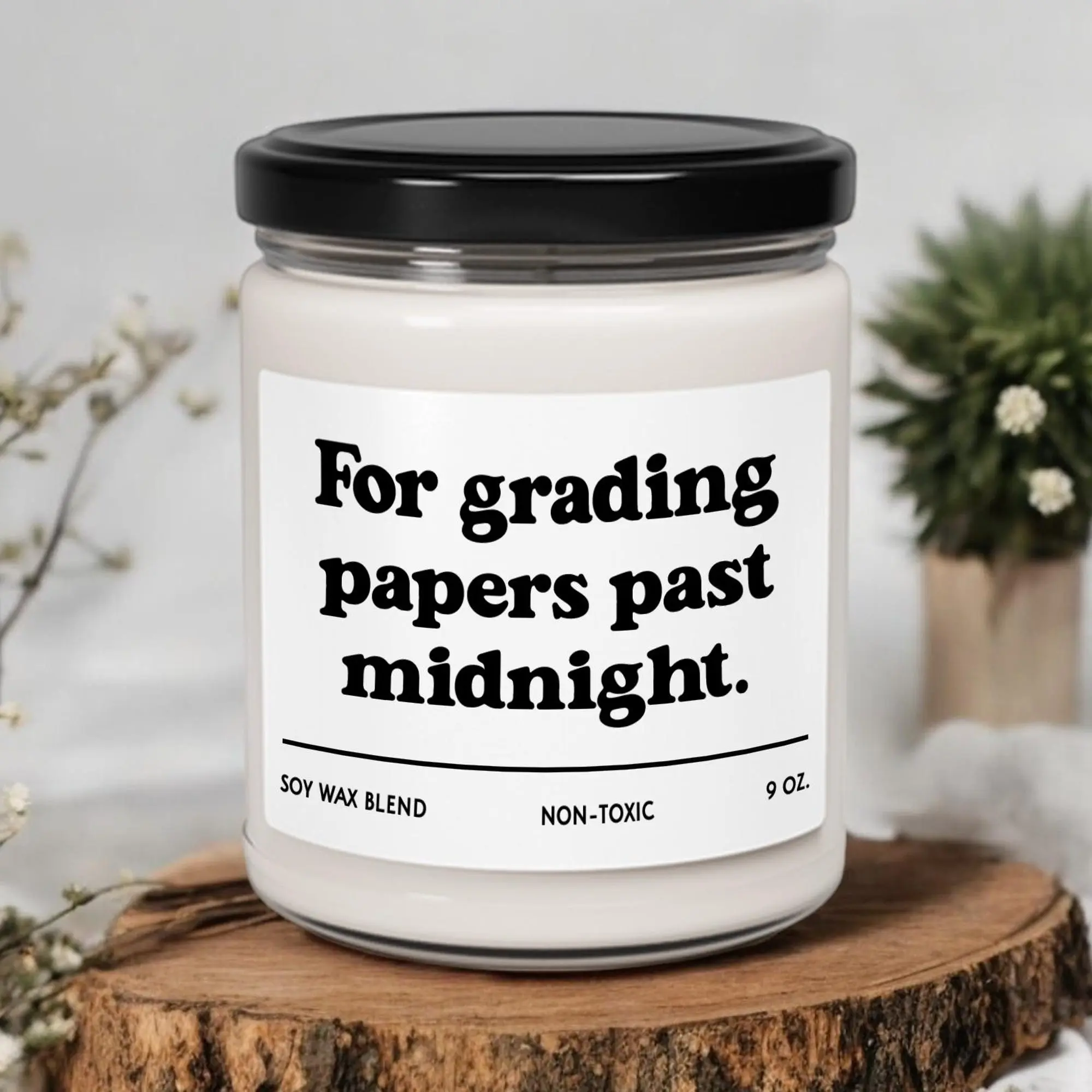 For Grading Papers Past Midnight Candle, Teacher Candle, Teacher Soy Candle, Teacher Appreciation Gift, Teacher Candle Gift (OS-AYAiETSX24) Decor Glass