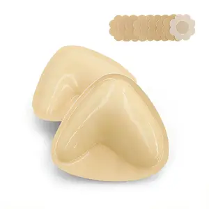 Double-Sided Sticky Bra Invisible Inserts Push up Breast Enhancers Pads Reusable Padded Ultra Lift Inserts Adhesive Bra Pads Bikini Womenswear Accessories Strapless Underwear Lady Women Comfort snowy