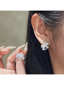 Silver Flashing Full Diamond Small Horse Stud Earrings, Light Luxury Niche Exquisite High-end Custom Ear Jewelry