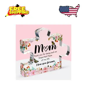 Gifts for Mom - Cute Engraved Acrylic Block Puzzles Piece, Mother's Day Gift