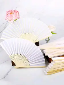 10pcs Paper Fans, Bamboo Folding Fans, Handheld Wedding Fans, Ideal for Brides, Proms, Gifts, Church, Home, Office Decor, DIY