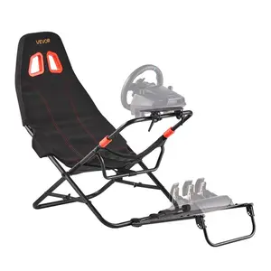 fathersdaygift VEVOR Portable Racing Wheel Stand, Foldable Adjustable Steering Sim Wheel Stand, 18.5 in Seat Inner Width, Compatible with Logitech G923/G920/G29, Thrustmaster T248P, Fanatec, Hori, Mad Catz, Black