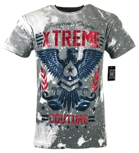 XTREME COUTURE by AFFLICTION Men's T-Shirt AMERICAN ORIGINAL Biker Gray S-2XL Crewneck Cotton