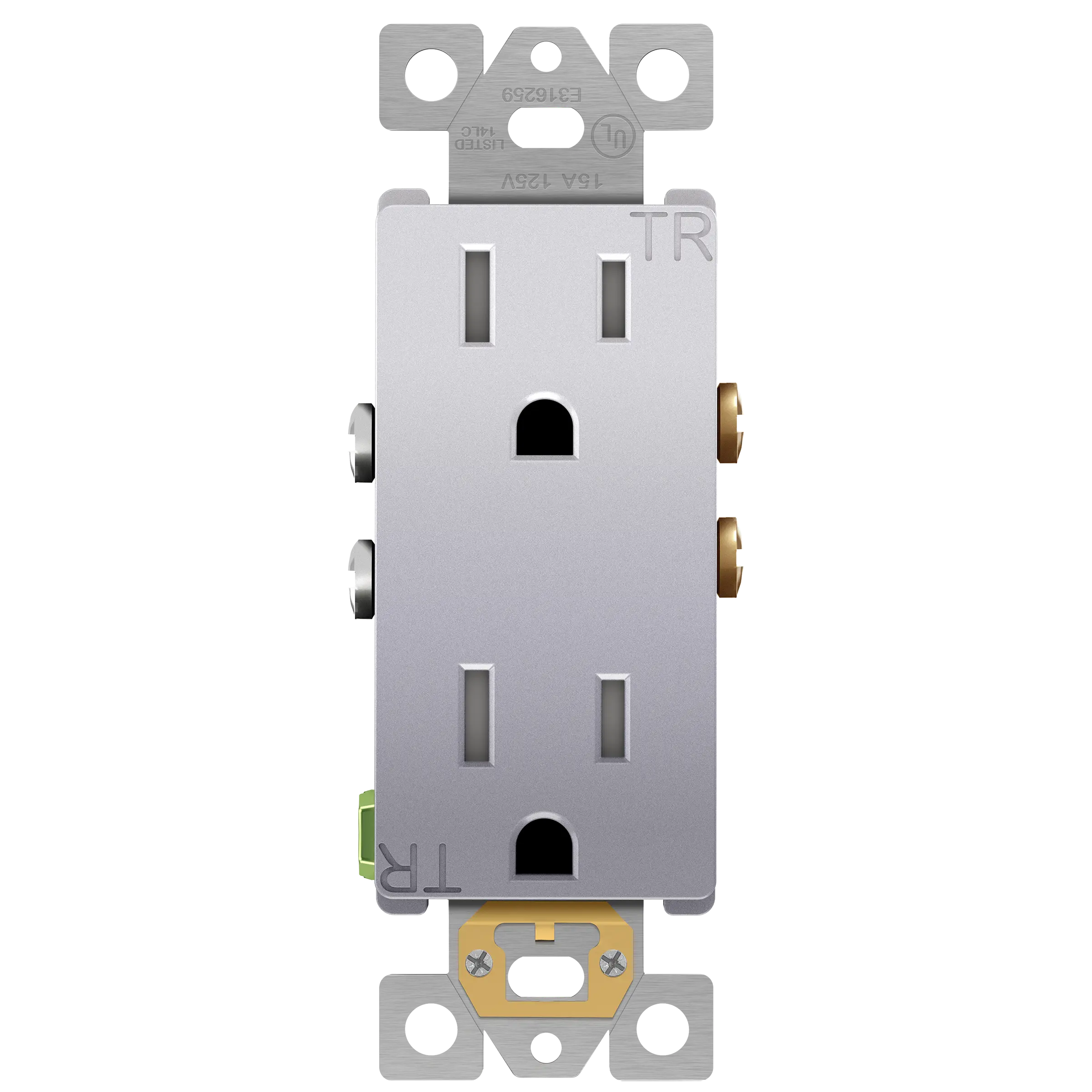Enerlites 61501-TR-SV Residential Silver Decorator Outlet 15A-125