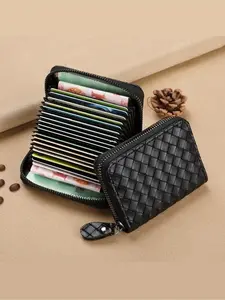 Unisex Fashion Woven Texture Large Capacity Credit Card Holder, Stylish and Spacious Wallet for Men and Women, Perfect for Daily Use, Credit Card Organizer