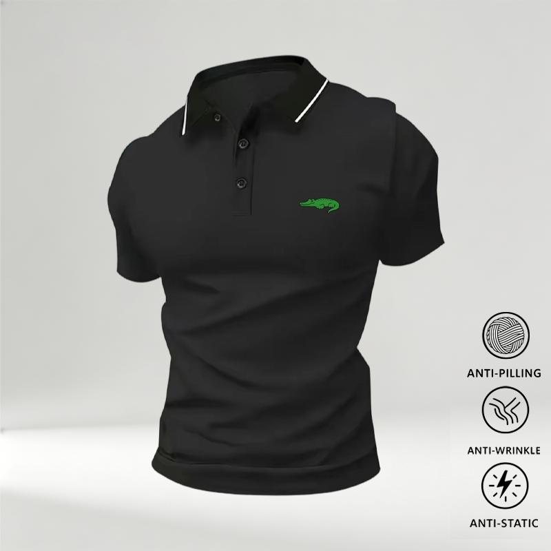 Men's New Polo Shirts (Pack of 5) - Summer Short-Sleeve, Turn-Down Collar, Crocodile Print, Anti-Wrinkle, Chic Look, Breathable Comfortable Fabric - Men's Clothing for Business Travel, Dates
