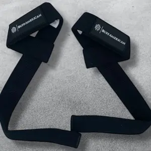BUFF AMERICAN LIFTING STRAPS | 20 Inches Long | Black | Durable Neoprene Padding for Grip Strength | Supports Pulling Movements.