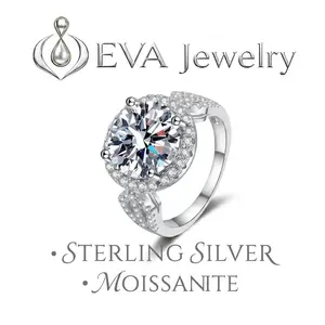 [EVA Jewelry] Engagement Ring 5CT 925 Sterling Silver Synthetic Moissanite Ring