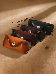 Vintage Handmade Full Leather Belt Eyeglass Case, Durable Portable Compact Outdoor Accessory For Glasses, Fits Fashion Glasses and Reading Glasses