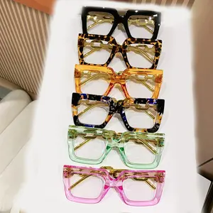 6 Pairs Blue-Light-Blocking Leopard-Pattern Eyeglasses, Fashionable Frames with HD Lenses, Lightweight Durable Glasses Value Pack for Men and Women, Comfortable Portable Reading Eyewear, Stylish Glasses