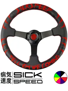 SICKSPEED 13.5" Steering Wheels - 340mm Diameter 3-Spoke 6-Bolt Heavy-Grade Steel Off-Road Use with Working Horn Button