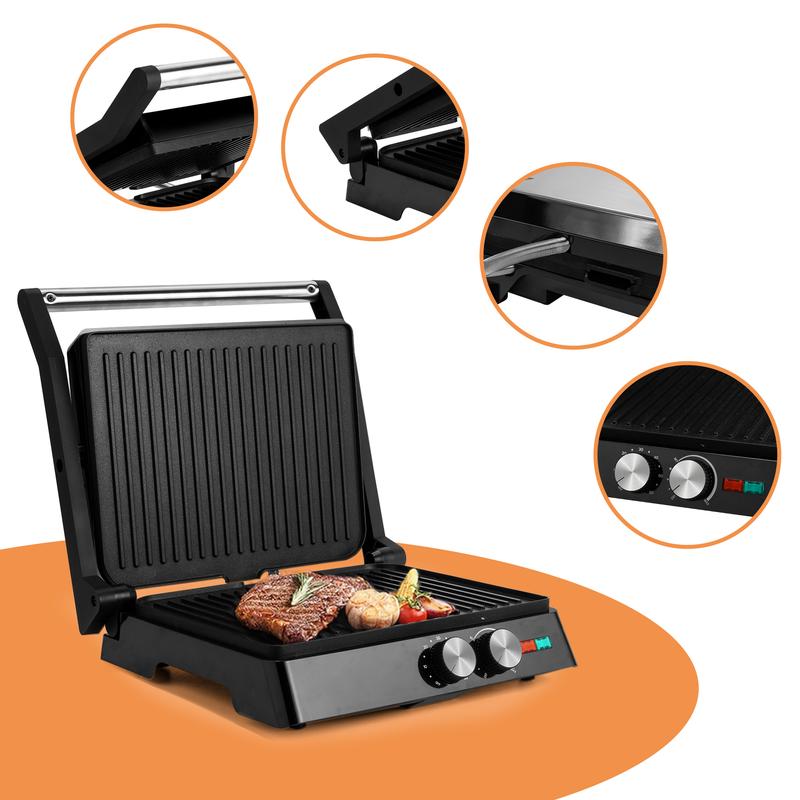 SUSTEAS Sandwich Maker Multi-Function Electric Indoor Grill, Non-Stick Panini Maker with Grease Tray Nonstick Griddle Toastie Machine Toastiemachine
