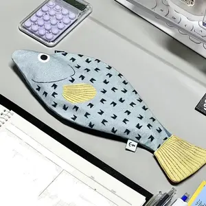 Creative Fish Design Pen Bag, 1 Count Thickened Storage Bag, Funny Niche Stationery Bag, Office Stationery & Supplies