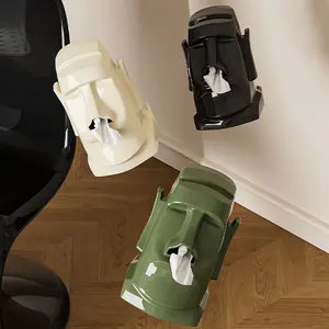 Multipurpose Headset Stand with Tissue Holder Modern Gypsum Design for Desk Nightstand and Home Decor