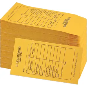 200 Pcs Church Offering Tithe Donation Envelopes 6.5 x 3.5 Inch Golden Paper Tithes and Offering Envelopes for Church Tithing Checks and Cash Envelopes for Offering(200, Tithes And Offering)