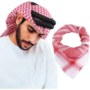 Head Scarf Keffiyeh Shemagh Turban Head Wrap Muslim Arab Saudi Dubai Headwear for Men Women