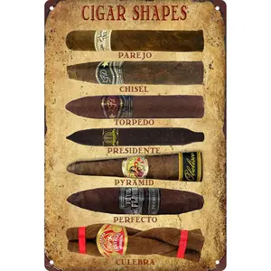 8x12 Aluminum Metal Sign | The Ultimate Cigar Shape Reference Chart for Cigar Enthusiasts