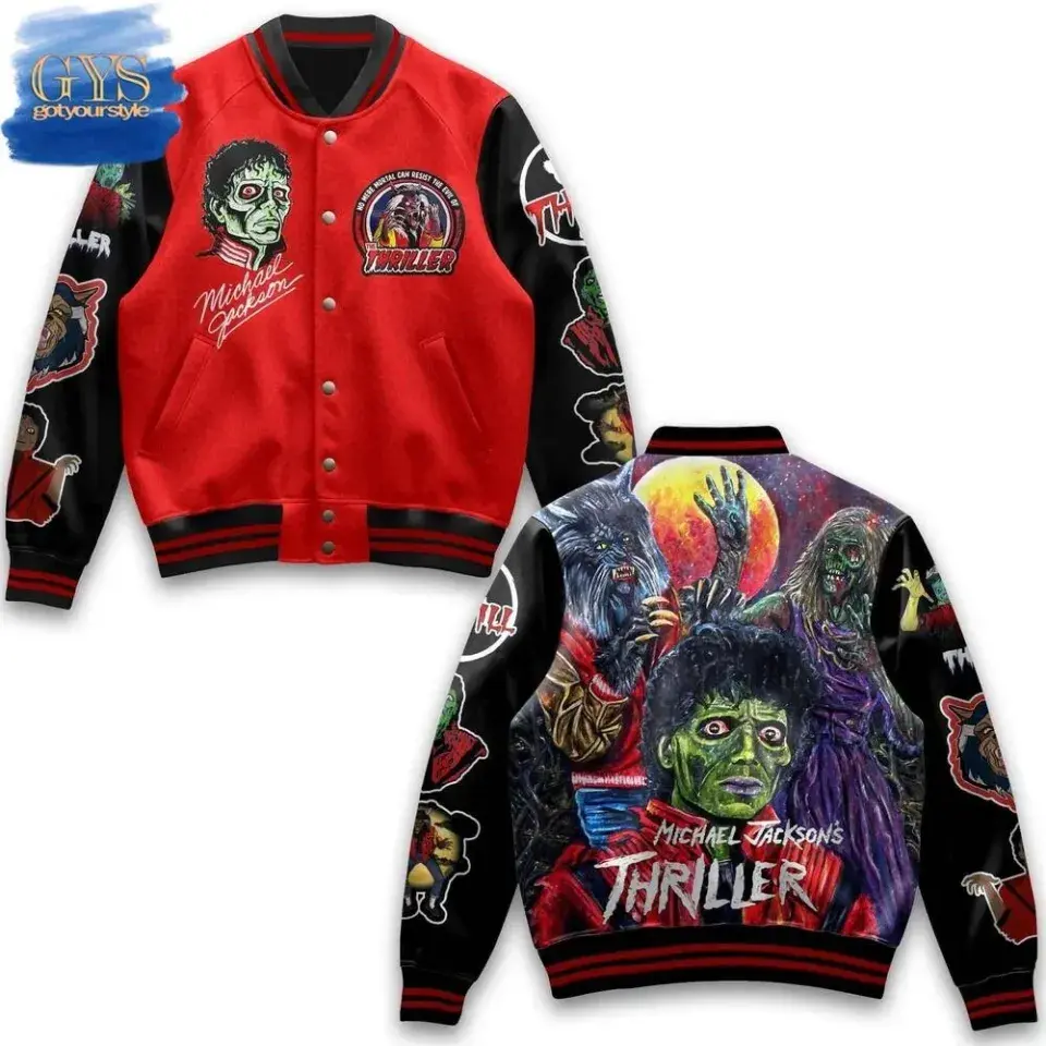 Michael Thriller Limited Edition Baseball Jacket, Sport Varsity Jacket, Baseball Football Style Jacket, Trendy Street Look