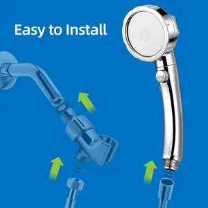 High Pressure Handheld Shower Head with ON/OFF Pause Switch 3 Spray Modes Water Saving High Pressure Shower Heads