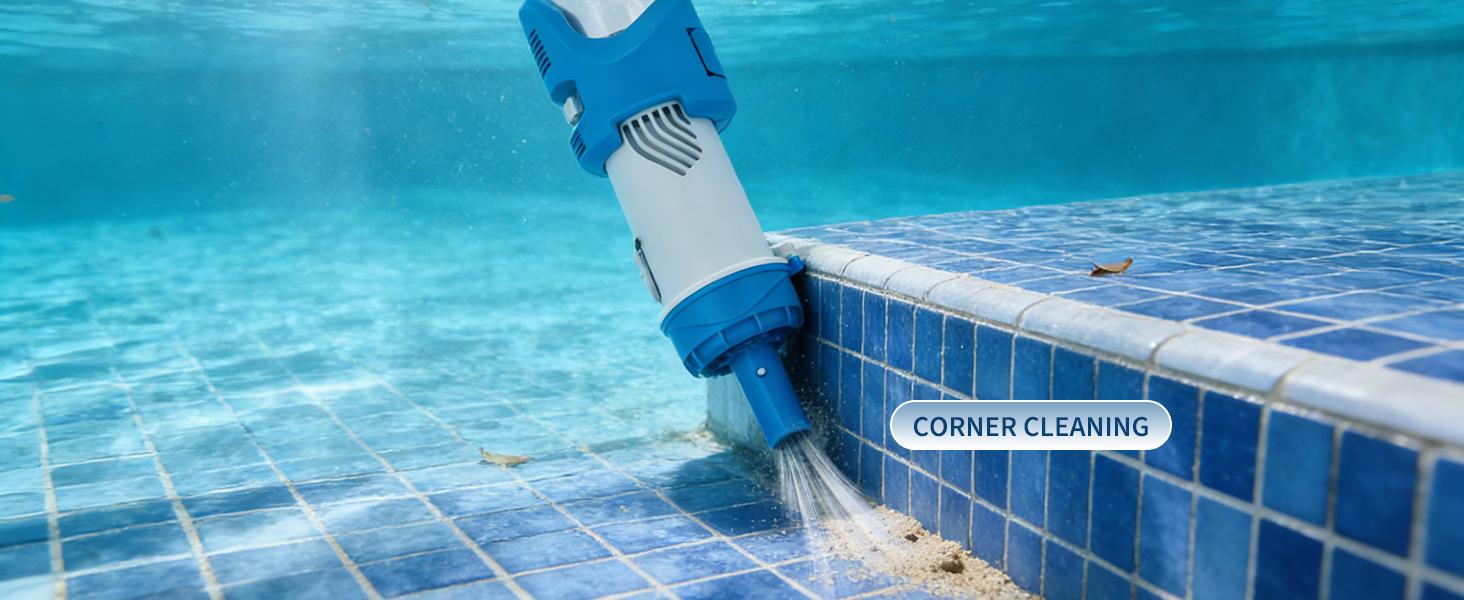 Handheld Rechargeable Cordless Pool Vacuum, 18.5 GPM Strong Suction & 60 Min Runtime, with Telescopic Pole for Above Ground/Inground Pools, Hot Tubs & Spas