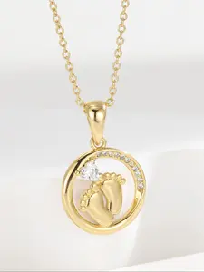 Women's Elegant Footprint Design Pendant Necklace, Fashion Jewelry for Party, Daily Clothing Decor, Trendy All-match & Exquisite Jewelry for Birthday Gift