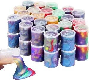 Summer Spring Gift 48 Pack Barrel of Slime - Galaxy Sludgy Gooey Fidget Kit for Sensory Party Favor Gifts Slime Stress Relief Toy Scented Sludge Toy for Kids
