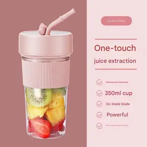 BlendGo Portable Smoothie Blender 350ml One-Touch Wireless & Convenient with Six Blade Blade Powerful Juice Extraction