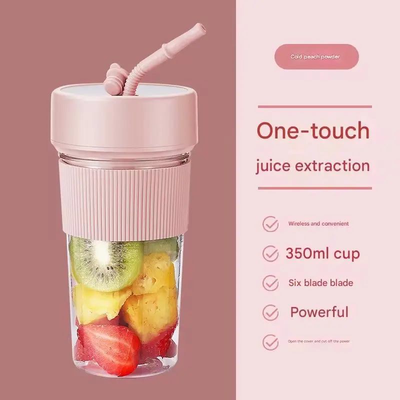 BlendGo Portable Smoothie Blender 350ml One-Touch Wireless & Convenient with Six Blade Blade Powerful Juice Extraction