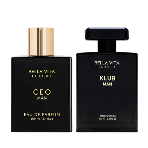 BellaVita Luxury's Work n Play | 2x100ml Perfumes | CEO Man & KLUB Man | Perfume for Men | Long Lasting Fragrance | Eau De Parfum