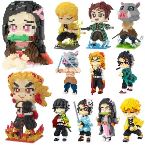 Hot Anime Demon Slayer Building Blocks Kimetsu No Yaiba Kamado Tanjirou Nezuko Zenitsu Kyoujurou Blocks Toys Kids Gifts