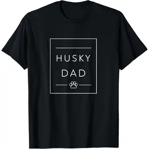 Funny Siberian Husky Lover Dog Dad Minimalist Tee, Husky Dad T-Shirt