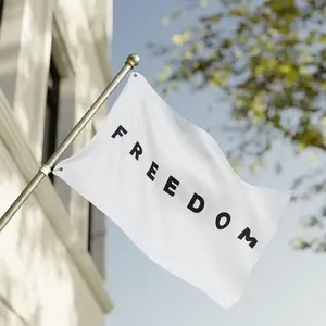 FreedFreedom Flag Black and White Kirk Memorial Canvas Flag (Flagpole not included)