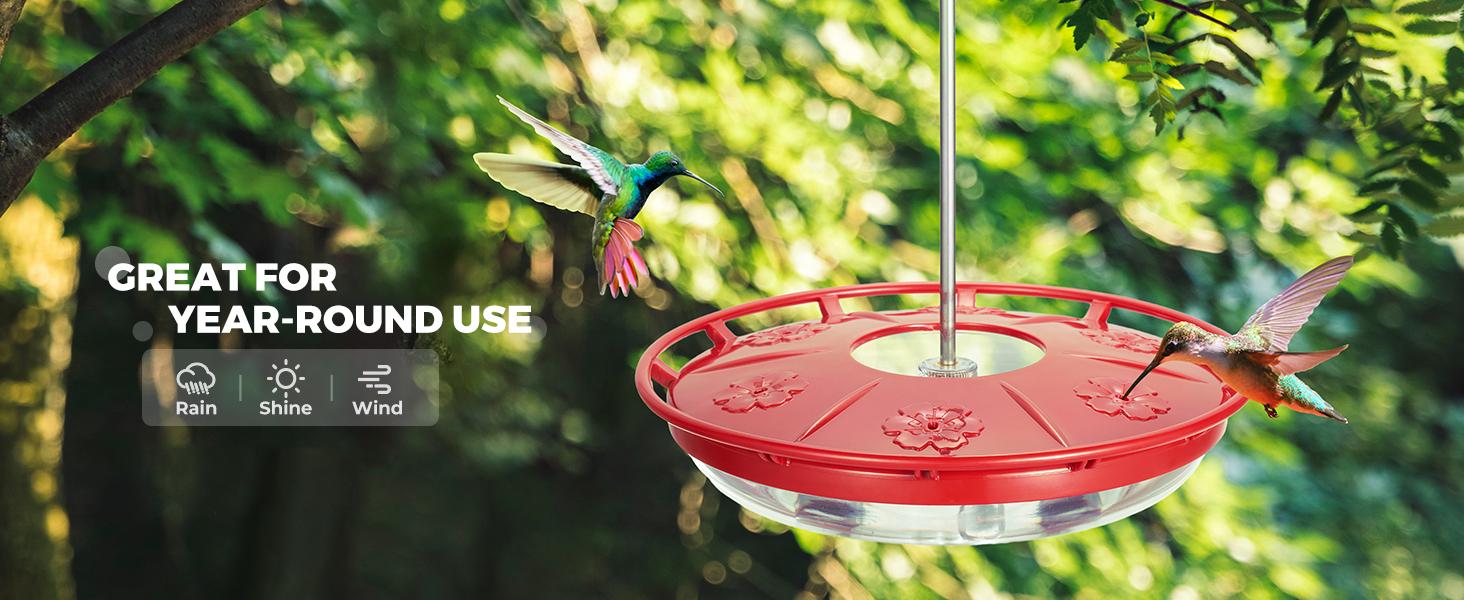 Kingsyard 16 OZ Disc Hummingbird Feeder with 6 Bee Proof Ports Ant Moat Leak-Proof Design Easy to Clean & Refill Garden Décor Gift for Women Mom Kingsyard 16 OZ Disc Hummingbird Feeder with 6 Bee Proof Ports Ant Moat Leak-Proof Design Easy to Clean & Refill Garden Décor Gift for Women Mom