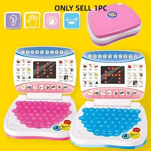 Electronic Learning Toy, 1 Box Mini Learning Computer Toy, Portable Learning Toy with Letters Numbers Music Functions, Ideal for 3 Years and Up