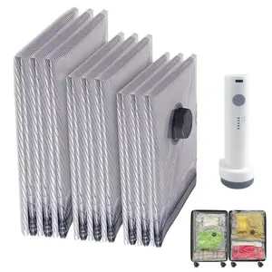 【Summer Vibes 】X7 Cordless Travel Vacuum Storage Compression Bag Set with Rechargeable air Pump 9/15 Pack Waterproof & Reusable Compression Packing Bags for Luggage and Suitcase,140L/Min Powerful Air Removal,Perfect for Carry-On Suitcases