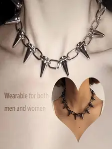 Punk Style Spike Design Necklace for Men & Women, Fashion Jewelry for Party, Daily Clothing Decor, Trendy All-match & Exquisite Jewelry for Birthday Gift, Exquisite Chain Jewelry