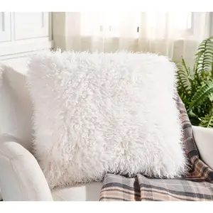 Mrs. H by Dee Hilfiger Faux Mongolian Wool Decorative Pillow