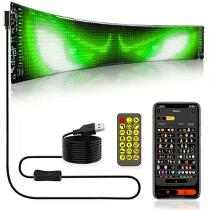 LED Display Sign with Remote & App Control, USB Powered, High Refresh Rate, Adjustable Modes, Foldable for Christmas Decor, Gifts, Bars & Cars