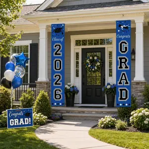 Class of 2026 Graduation Decorations – Multi-Color Congrats Grad Banner, Porch Sign for Any School or Grade, Graduation Party Decor Supplies, Easy Setup Must-Have, Perfect Graduation Gift