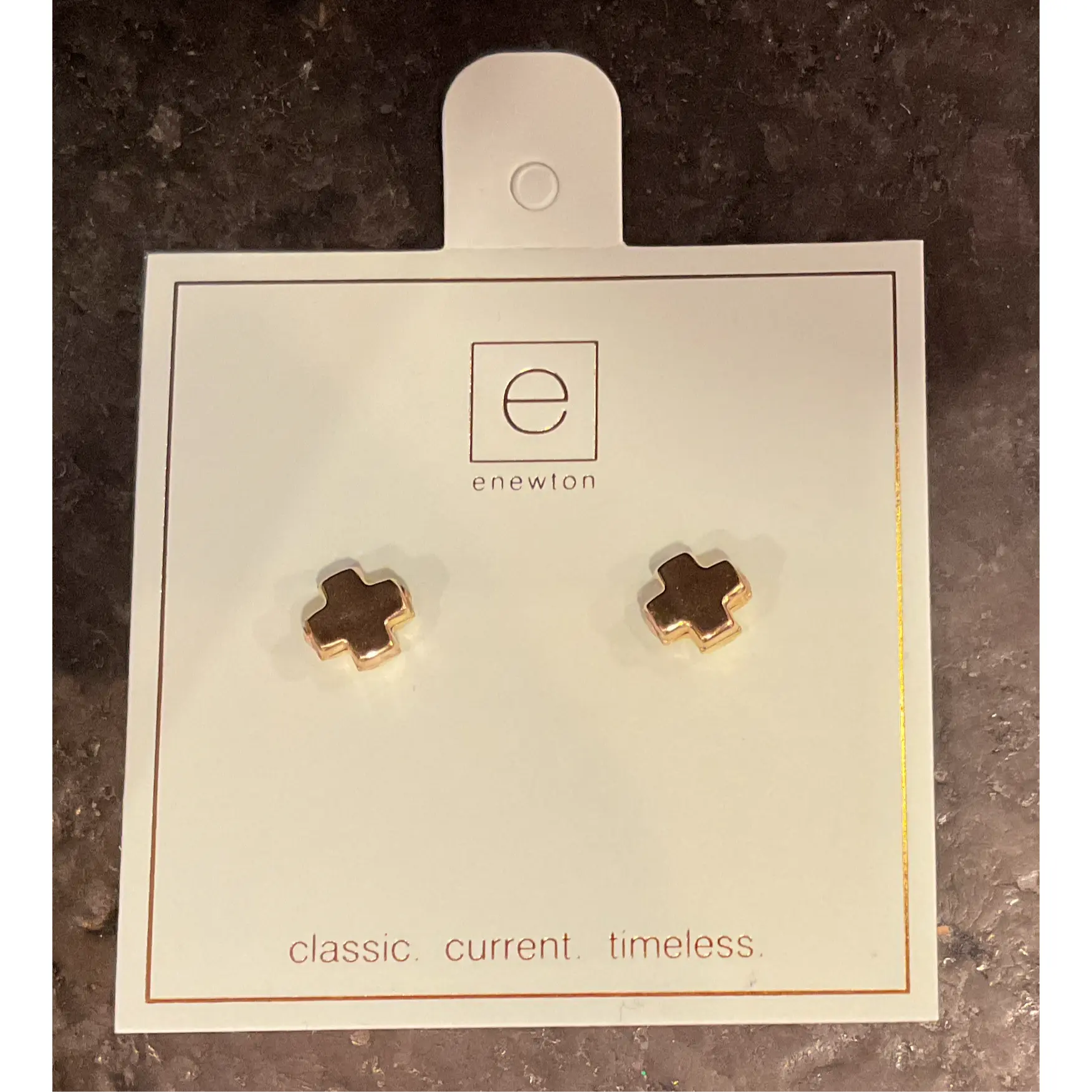 ENEWTON SIGNATURE CROSS GOLD STUDS | GOLD