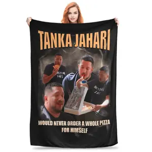 Tanka Jaharis Meme Blanket, “Would Never Order a Whole Pizza” Funny Throw Blanket, Soft Flannel Sofa Bed Cover, Gift Idea