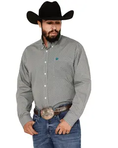 Cinch Men's Geo Print Long Sleeve Button-Down Western Shirt - Mtw1105780