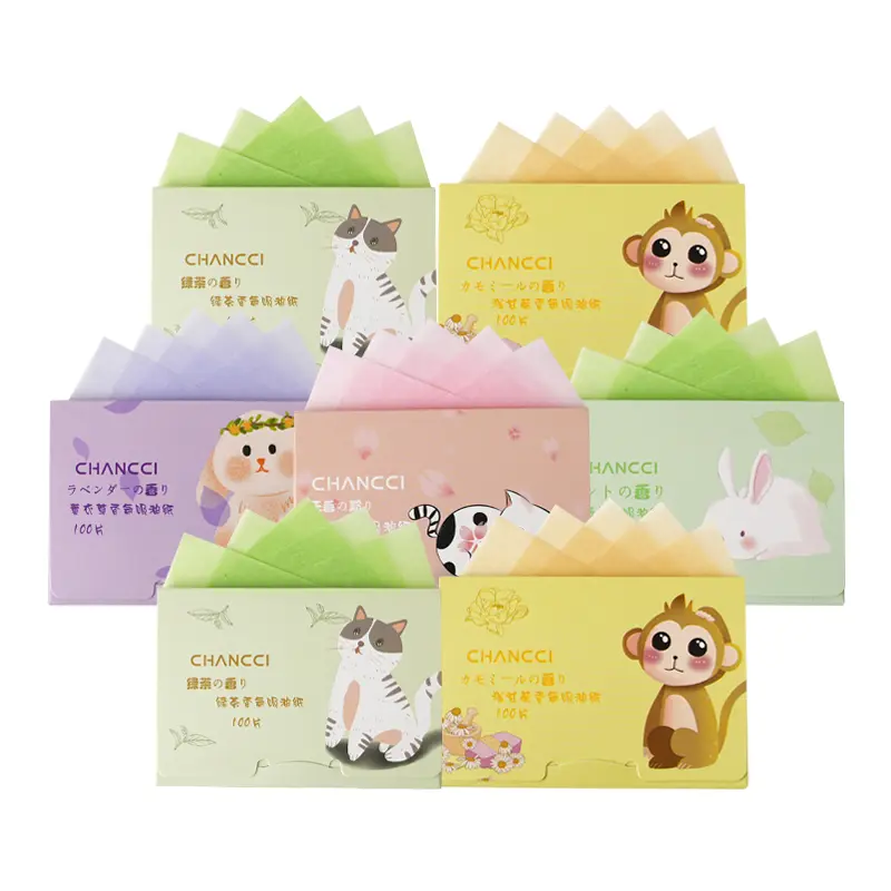 CHANCCI 700 Sheets 100pcs/box Portable Facial Oil Absorbing Paper Oil Control Face Paper Oil Blotting Makeup Blotting
