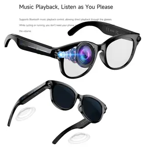 Bluetooth AI Glasses, Wireless Smart Glasses, 2MP Anti-Shake Camera, Hands-free Video Recording, 39G Lightweight, 290Mah Battery, 2 Lenses, Support AI Translation, Voice Assistant, Bluetooth Calling, Music Control, Men's Smart Sunglasses